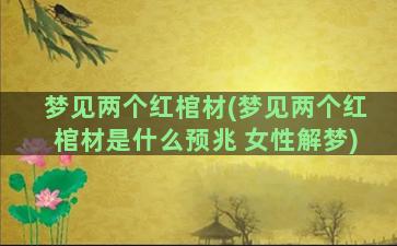 梦见两个红棺材(梦见两个红棺材是什么预兆 女性解梦)